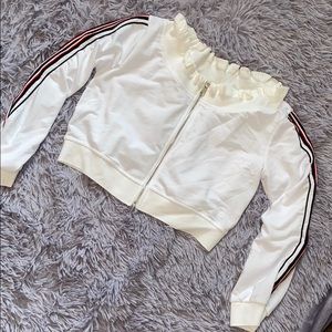 Fashion Nova off the shoulder cropped jacket